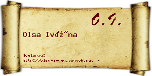 Olsa Ivána névjegykártya